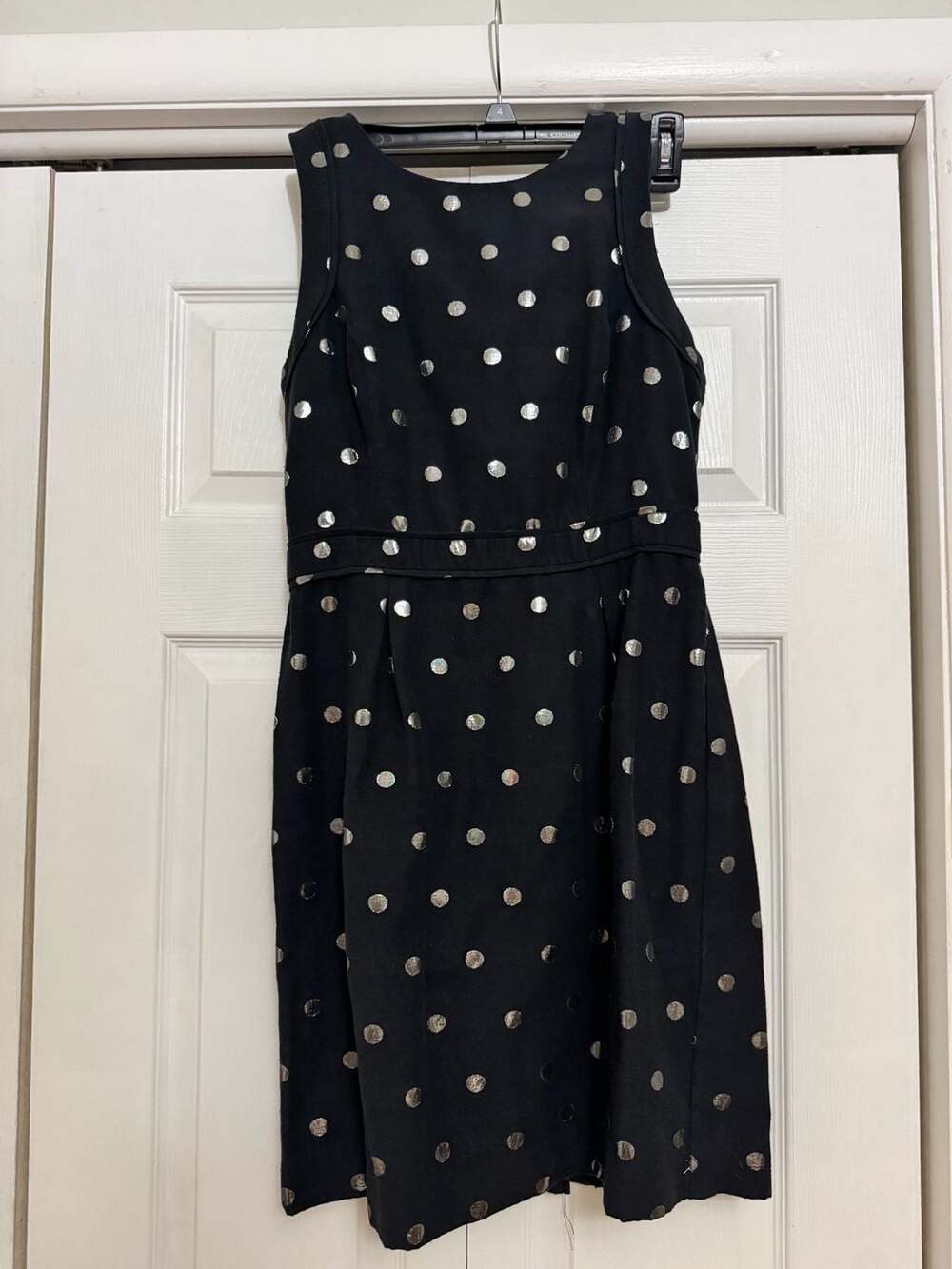 ELLE Black and Silver Polka Dot Sleeveless Dress Size 6